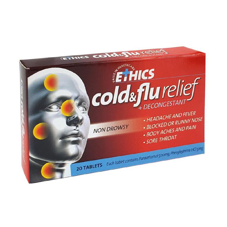 Ethics Cold & Flu Tablets 20s - LIMIT OF 1 PER CUSTOMER 20 Pack