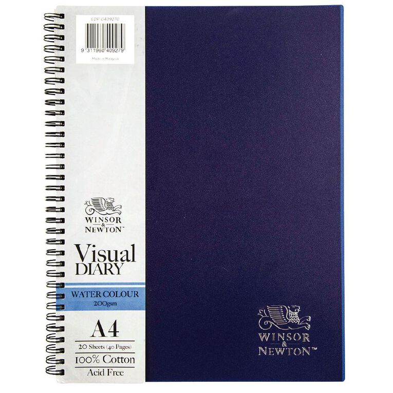 Winsor & Newton Watercolour Visual Diary Spiral 200gsm 20 Sheets A4