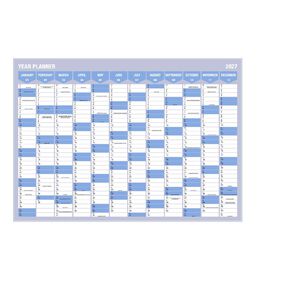 WS 2027 Wall Planner Unlaminated 700x500mm