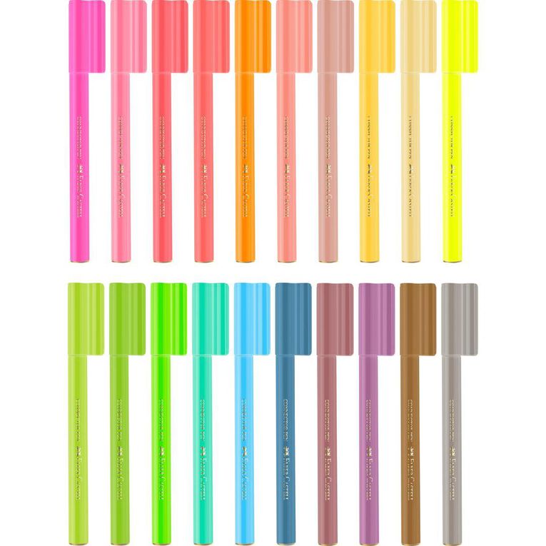 Faber-Castell Connector Felt Pens Pastel & Neon 20 Pack Multi-Coloured
