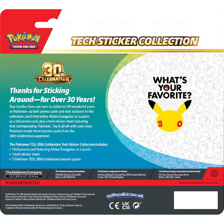 Pokemon 30th Celebration Sticker Blister - 1 PER CUSTOMER