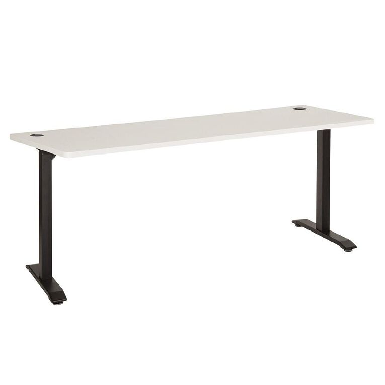 Jasper J Emerge Straight Desk 1800 Black Legs White Top