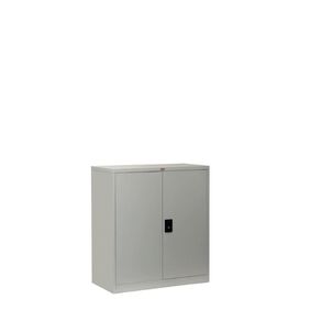 Firstline Cupboard Small Metal 2 Shelves Silver