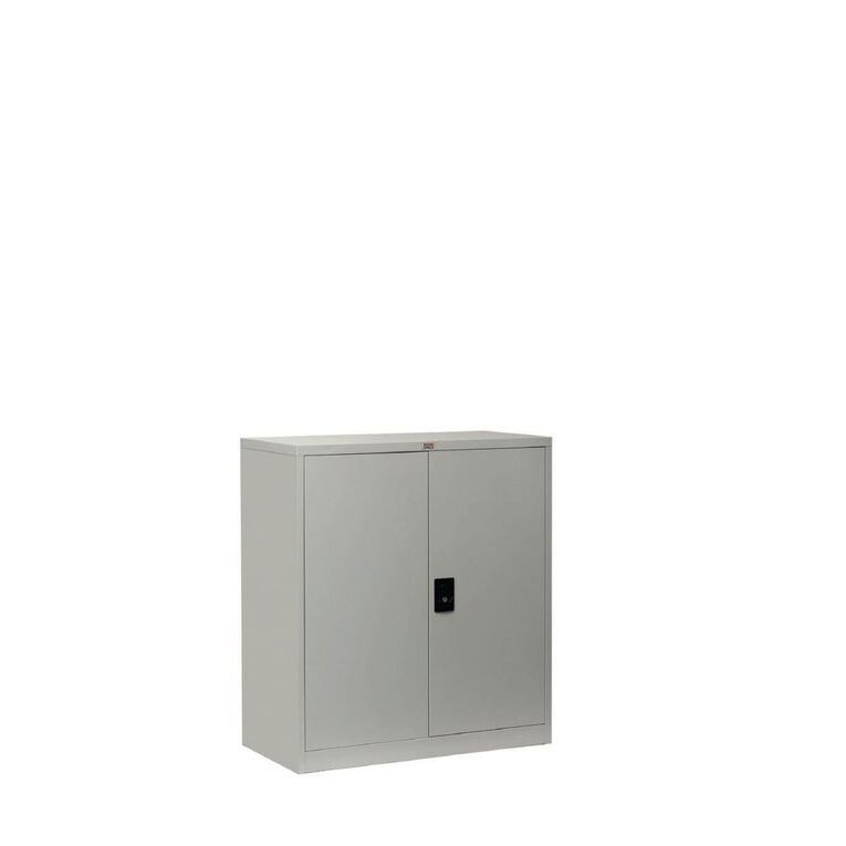 Firstline Cupboard Small Metal 2 Shelves Silver