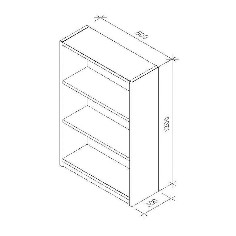 Zealand Commercial Bookcase 3 Tier Coastal Elm