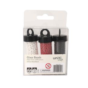 Uniti Glass Bead Set White Red Black
