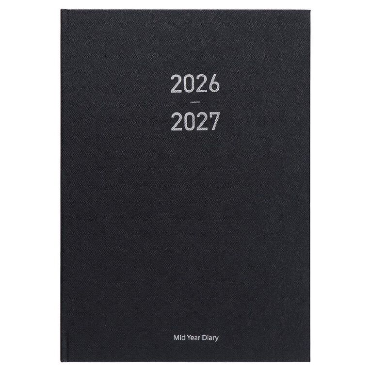WS Mid Year Diary Black Week To View A4 26-27