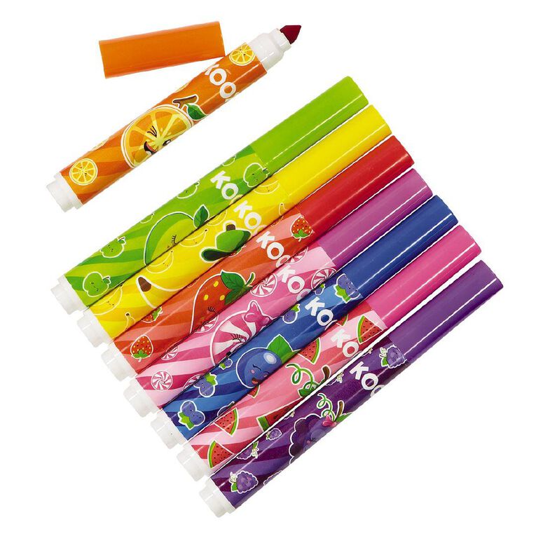 Kookie Scented Markers 8 Pack Multi-Coloured