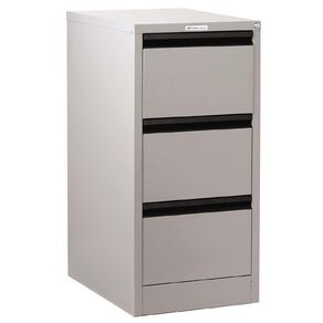 Precision Classic Filing Cabinet 3 Drawer Silver Grey