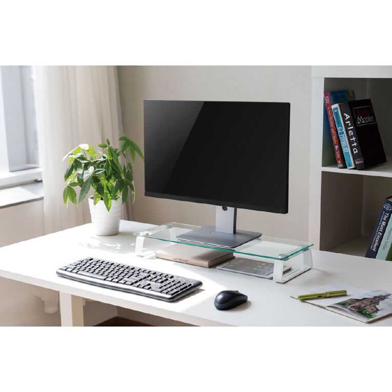 Bracom Universal Tabletop Monitor Riser Glass Top