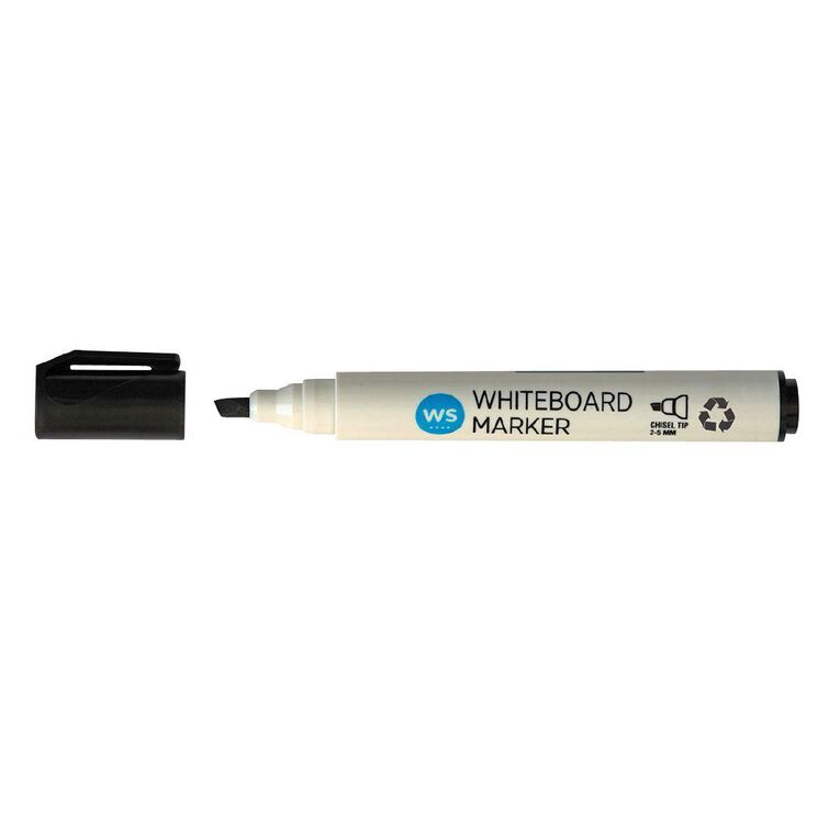 WS Whiteboard Marker Chisel Black 2 Pack