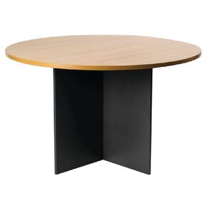 Firstline Round Meeting Table 1200 Beech/Ironstone