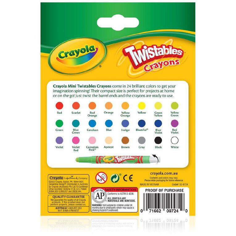 Crayola Mini Twistable Crayons Multi-Coloured 24 Pack