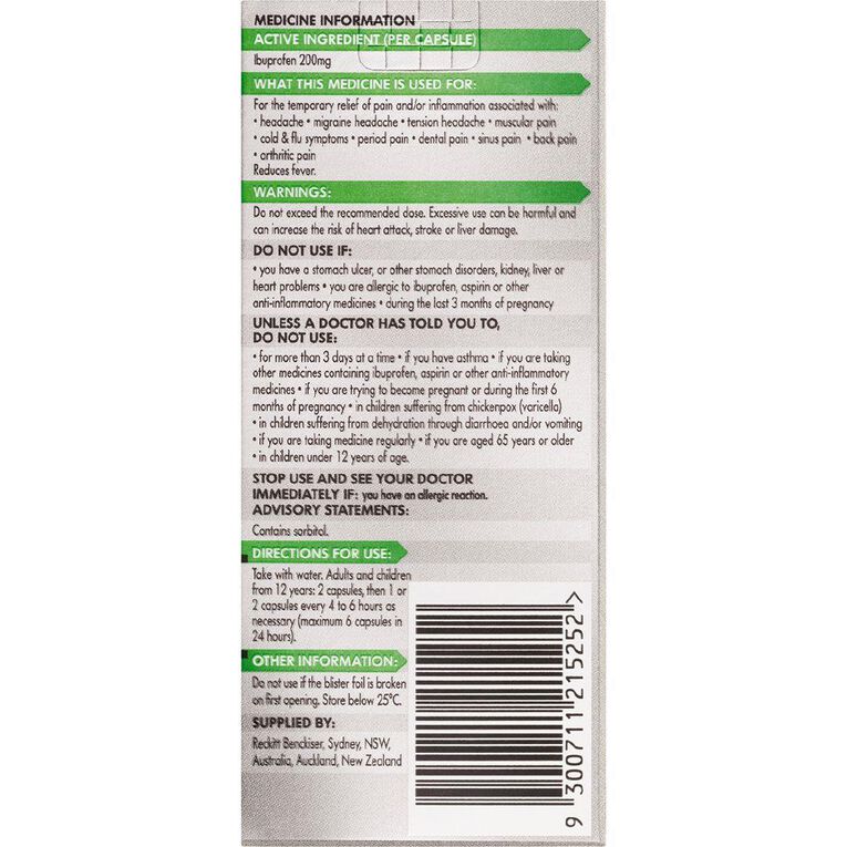 Nurofen Zavance Liquid Capsules 20s - LIMIT OF 2 PER CUSTOMER