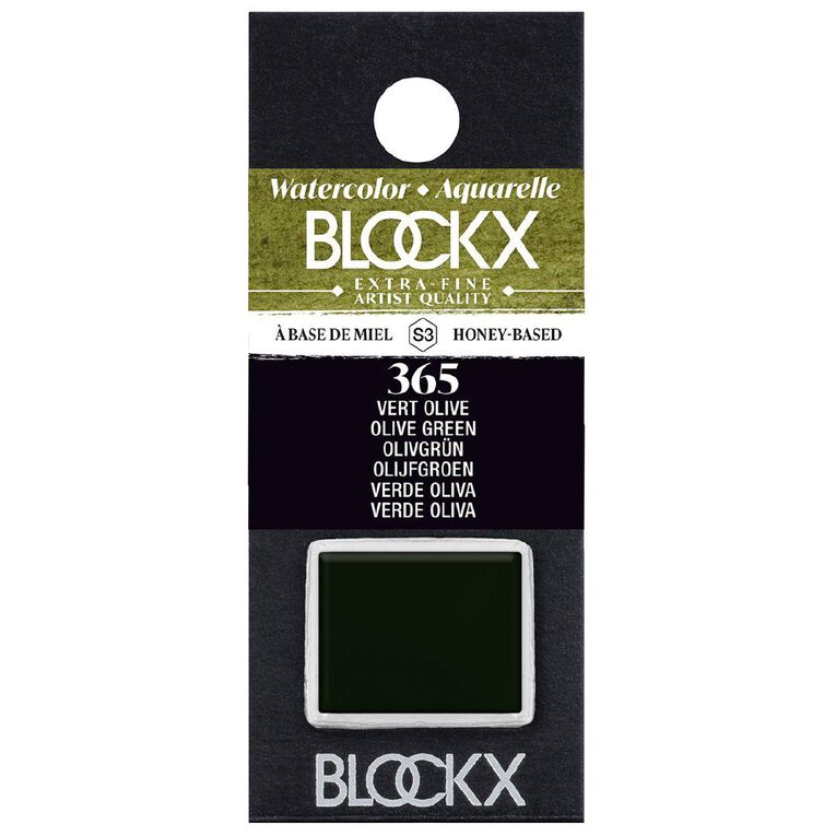 BLOCKX Watercolour Half Pan S3 365 Olive Green