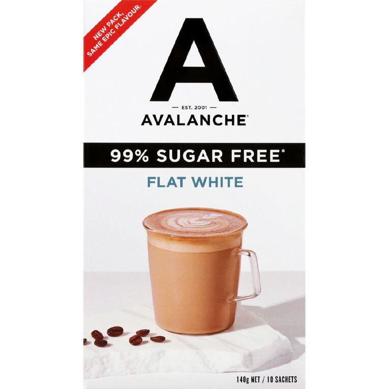 Avalanche 99% Sugar Free Flat White 10 Pack