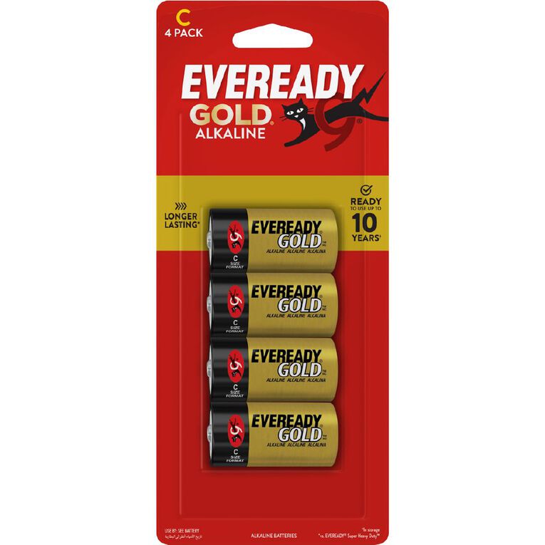 Eveready Gold Alkaline Batteries C 4 Pack