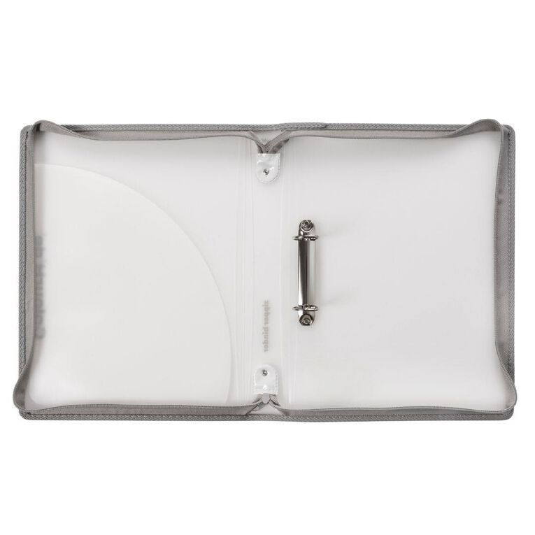 ColourHide Ring Zipper Binder Clear