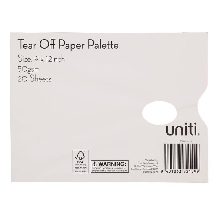 Uniti Tear Off Paper Palette White