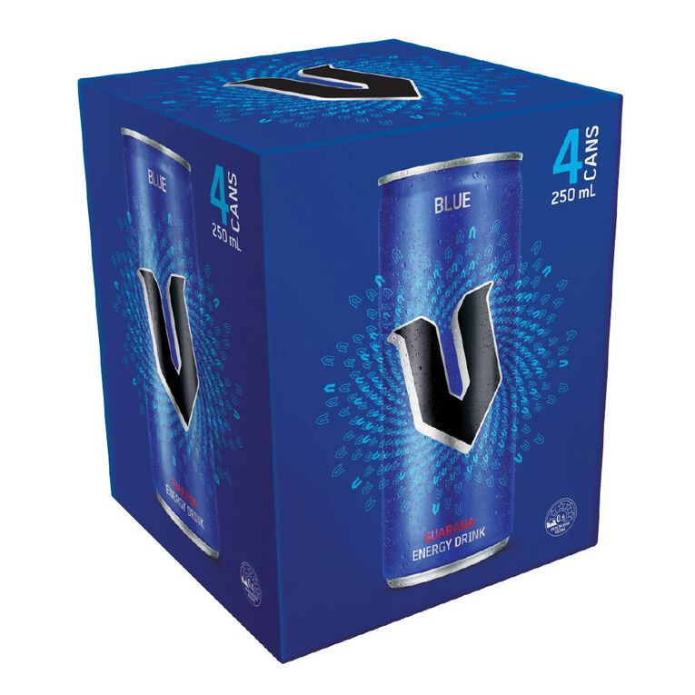 V Energy Drink Blue 250ml 4 Pack