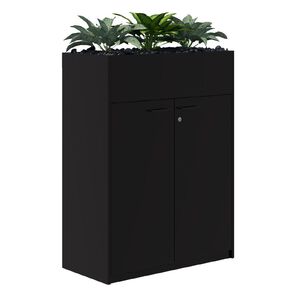Rapid H Door STO Planter with Plants 1200 x 900 Lockable Black