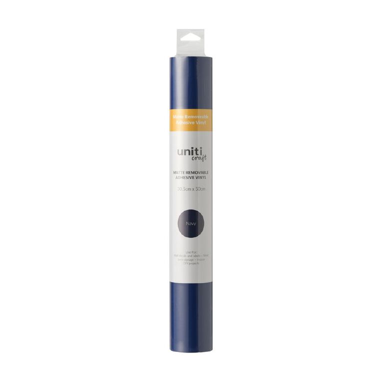Uniti Craft Matte Removeable Vinyl Navy 30.5cm x 50cm