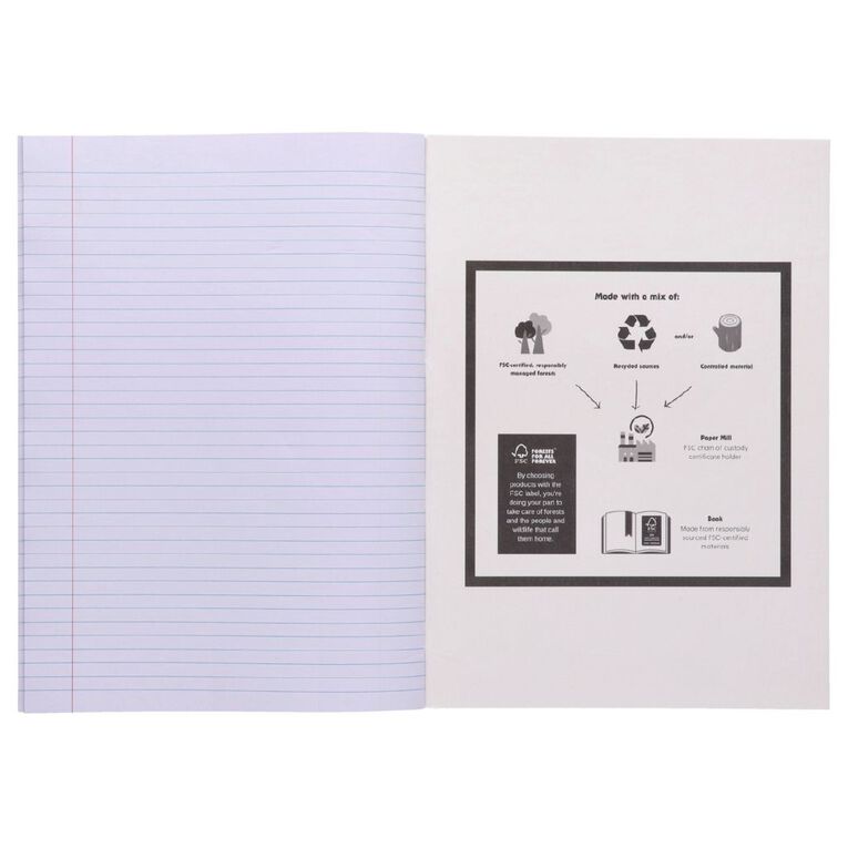 WS Exercise Book 1B8 Plus 7mm Ruled 36 Leaf Red