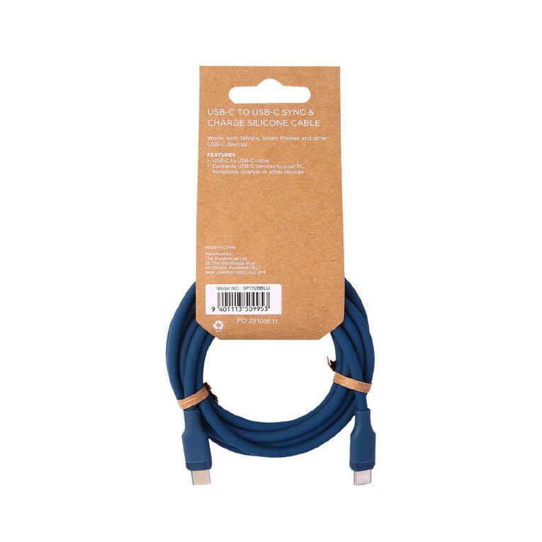 Lifestyles USB-C To USB-C Cable 2M Silicone Blue
