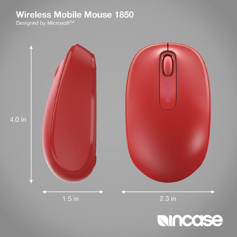 Incase Designed by Microsoft Wireless Mobile Mouse 1850 - Flame Red