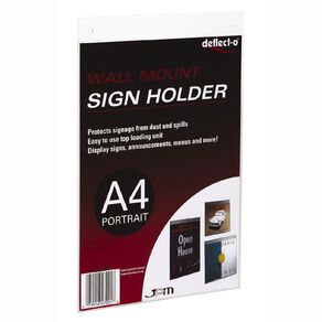 Deflecto Menu Holder Wall Portrait Clear A4