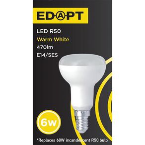 Edapt LED E14 Reflector Light Bulb R50 6W Warm White