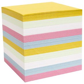 WS Memo Cube Refill Full Size Pastel Colour Multi-Coloured