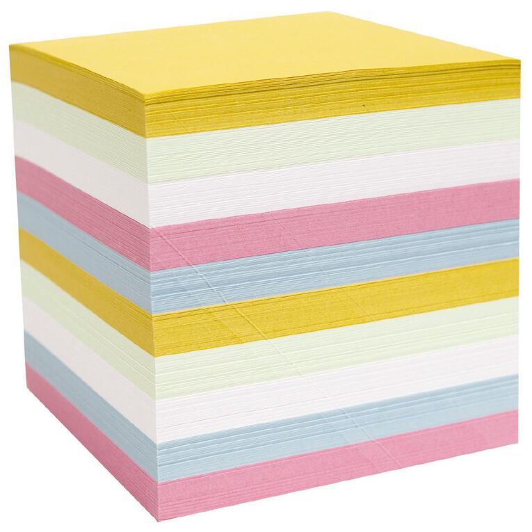 WS Memo Cube Refill Full Size Pastel Colour Multi-Coloured