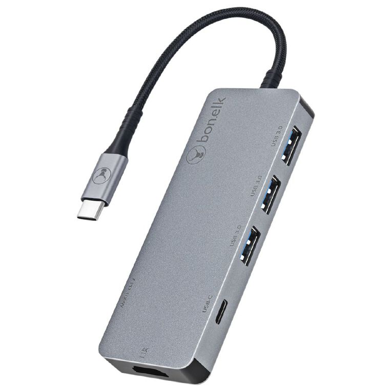 Bonelk Long Life 6 in 1 Multiport Adaptor Space Grey Grey