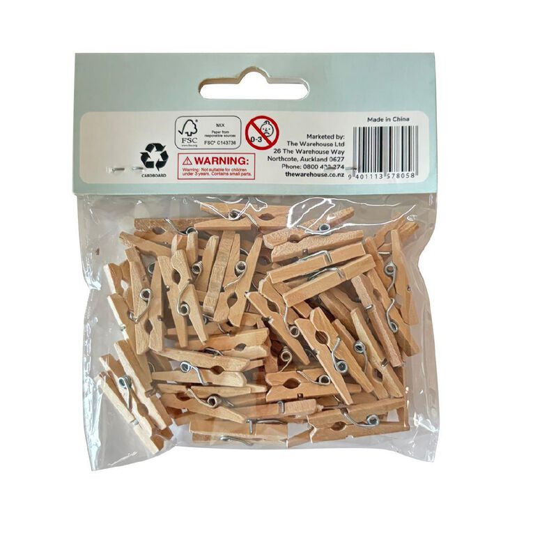 Uniti Mini Wooden Pegs 50 Piece