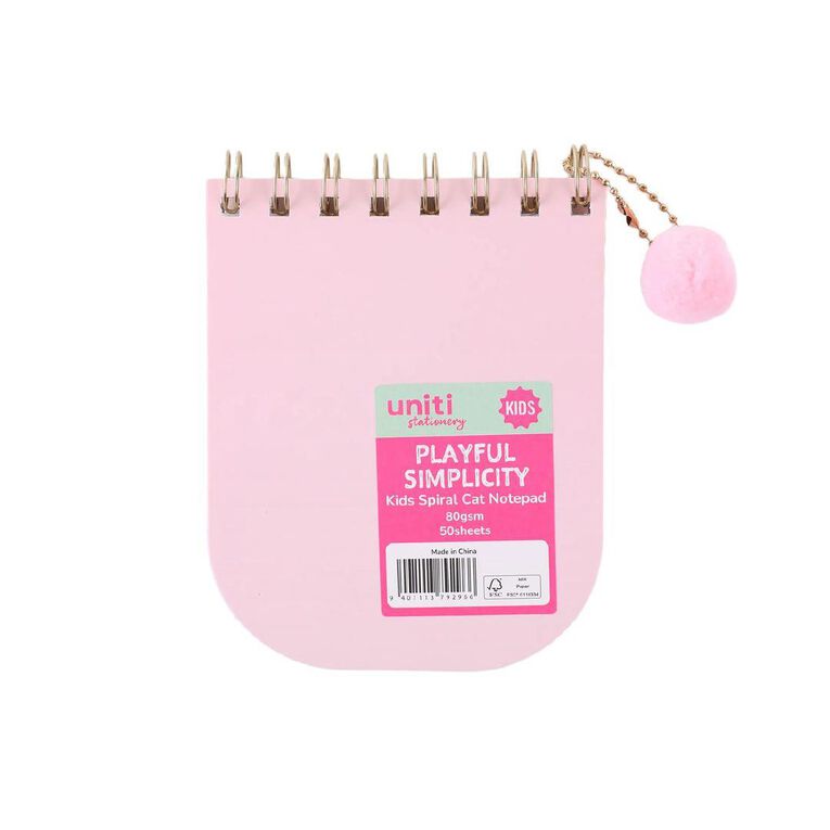 Uniti Kids Playful Simplicity Spiral Cat Notepad