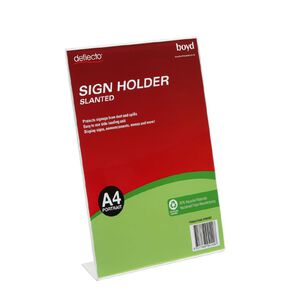 Deflecto L Shaped Slanted Sign Holder Portrait A4