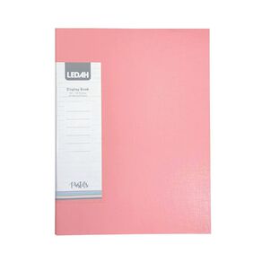 Ledah Pastels Display Book 20 Pocket Pink A4
