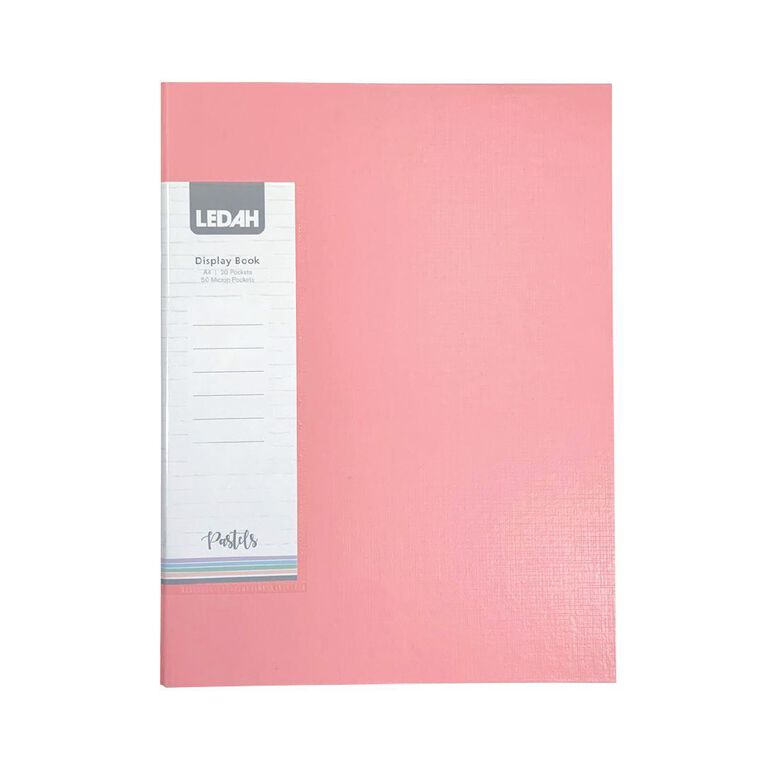 Ledah Pastels Display Book 20 Pocket Pink A4