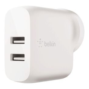 Belkin BoostCharge 24W Dual USB-A Wall Charger White