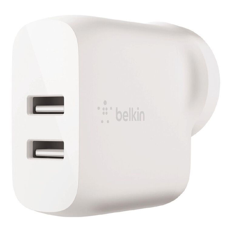 Belkin BoostCharge 24W Dual USB-A Wall Charger White