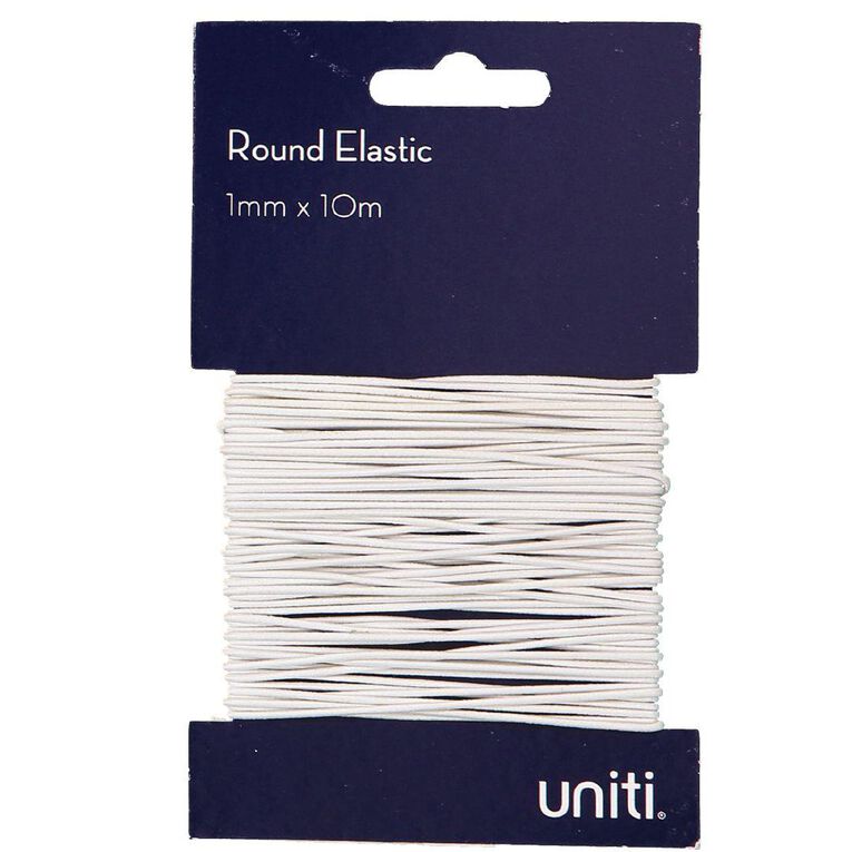 Uniti Round Elastic 1mm x 10m White