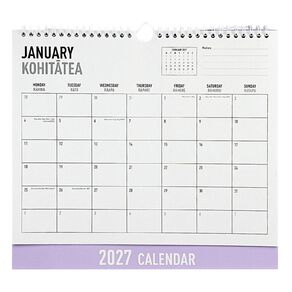 WS 2027 Wall Calendar Hard Back