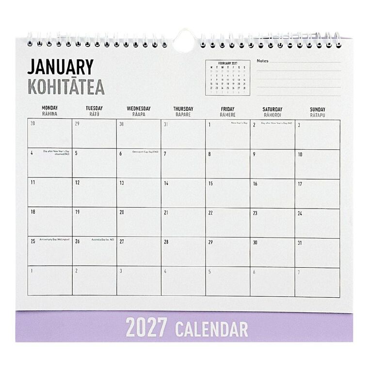 WS 2027 Wall Calendar Hard Back
