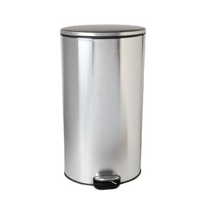 Living & Co Oval Pedal Bin Soft Close Stainless Steel 30L