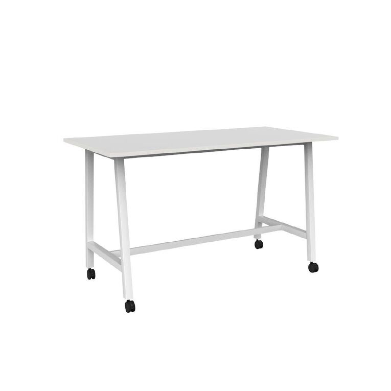 Knights Cubit Bar Leaner Castor 18 x 9 White Top