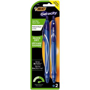 Bic Gelocity Quick Dry Ballpoint Blue 2 Pack
