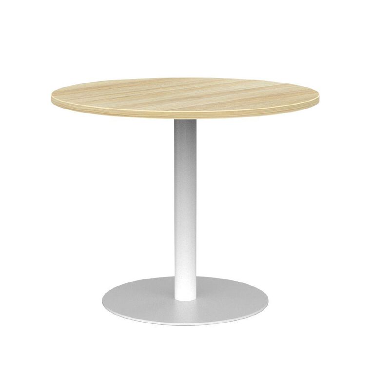Knights Polo Meeting Table 900 Round Oak Top