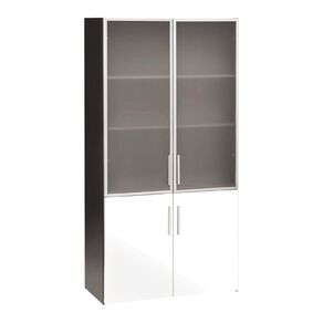 Jasper J Emerge Wood/Glass Doors Cupboard White/Ironstone