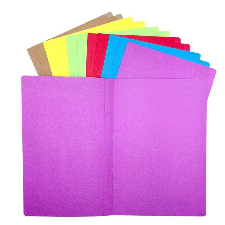 WS Manilla Folders Foolscap Multi-Coloured 12 Pack